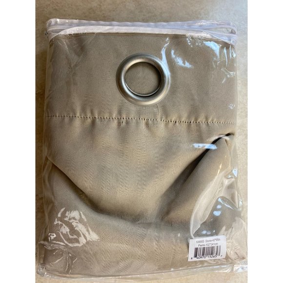 Pierre Single Blackout Grommet Panel Curtain Stone 40" x 95" - Picture 4 of 5